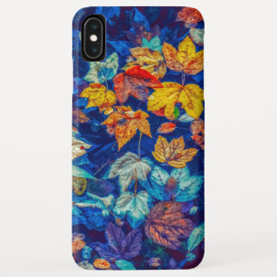 Indigo fall leaves swirl pattern iPhone XS max case