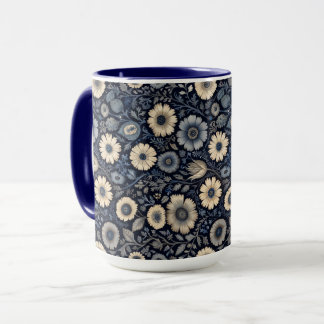 Indigo Floral Art | Burne-Jones Inspired Design Mug