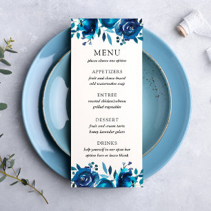 Indigo Floral Wedding Menu