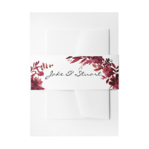 Indigo Flower Band Invitation Belly Band