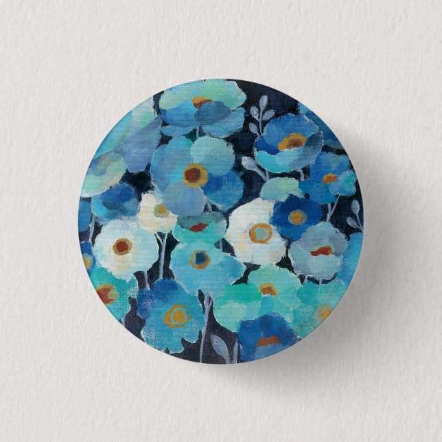 Indigo Flowers 3 Cm Round Badge (Front)