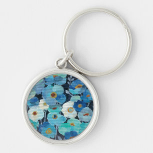 Indigo Flowers Key Ring