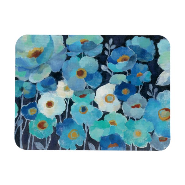 Indigo Flowers Magnet (Horizontal)