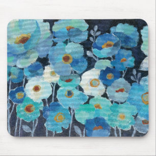 Indigo Flowers Mouse Mat