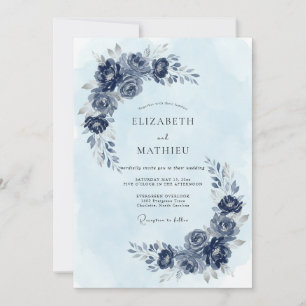 Indigo Glacial Winter Wedding Invitation