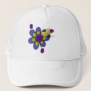Indigo & Green Fun Flowers Trucker Hat
