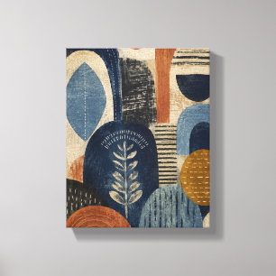 Indigo Handblock Rhythm – Textile Abstract Canvas Print