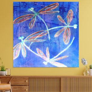 Indigo Haze Dragonfly Flit Canvas Print