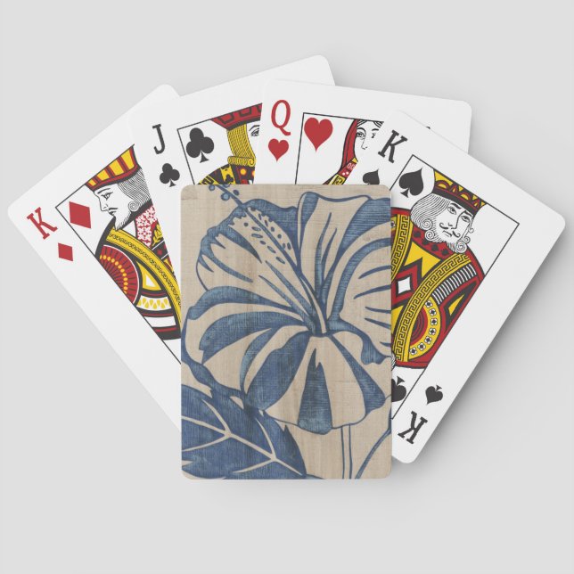 Indigo Hibiscus Playing Cards (Back)
