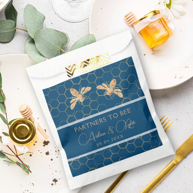 Indigo & Honeycomb Golden Bee Wedding Shower Favour Bags (Creator Uploaded)
