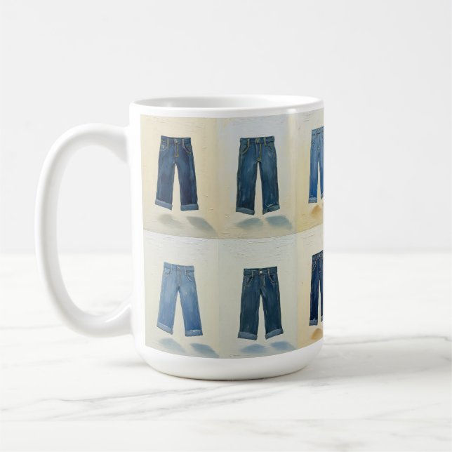 Indigo Icons Painterly Denim Art Denimhead Coffee Mug (Left)