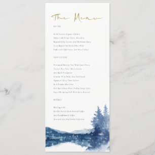 INDIGO INK BLUE MOUNTAIN LAKE SNOW WEDDING MENU