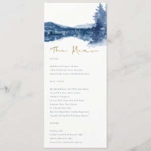 INDIGO INK BLUE MOUNTAIN LAKE SNOW WEDDING MENU