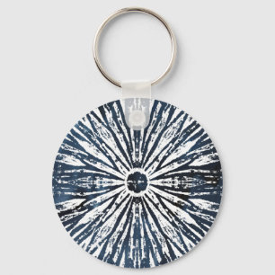 Indigo Ink Radial Motif Key Ring