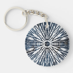 Indigo Ink Radial Motif Key Ring
