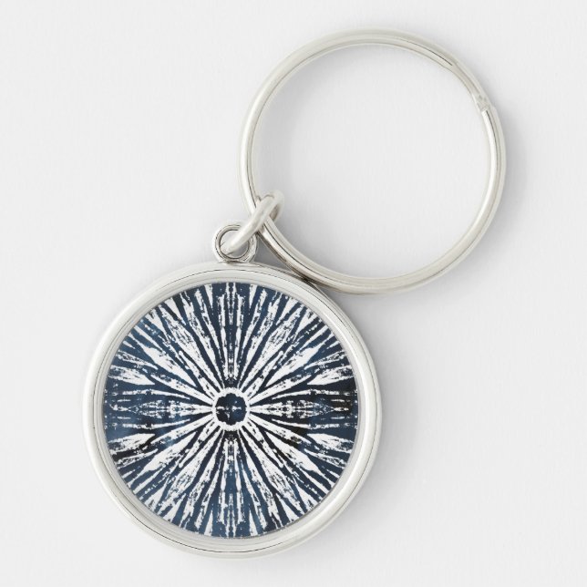 Indigo Ink Radial Motif Key Ring (Front)