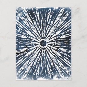 Indigo Ink Radial Motif Postcard