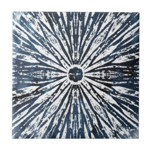 Indigo Ink Radial Motif Tile