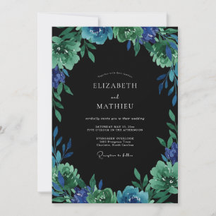 Indigo Jade Foliage Eucalyptus Wedding Invitation