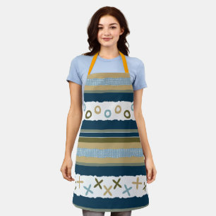 Indigo Kisses & Hugs Customizable Apron