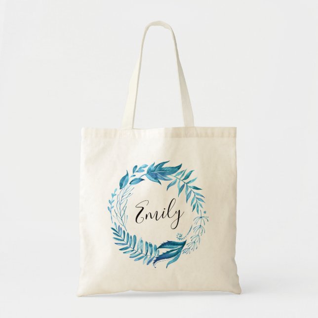 Indigo Leaves | Personalised Tote Bag (Front)
