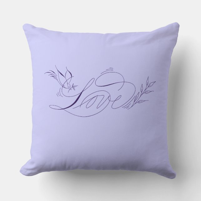 Indigo Lovebird Pillow (Front)