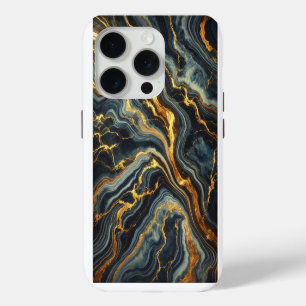 Indigo Marble with Golden Streaks iPhone 15 Pro Case