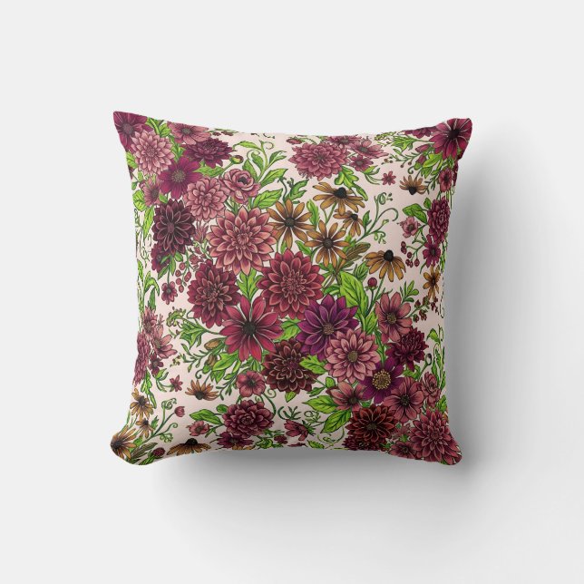 Indigo Maximalist Throw Pillow (Front)