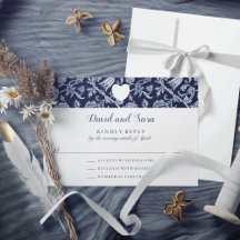 Indigo Meadow Wildflowers Pattern Wedding