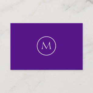Indigo Minimalist Monogrammed Elegant Business Card