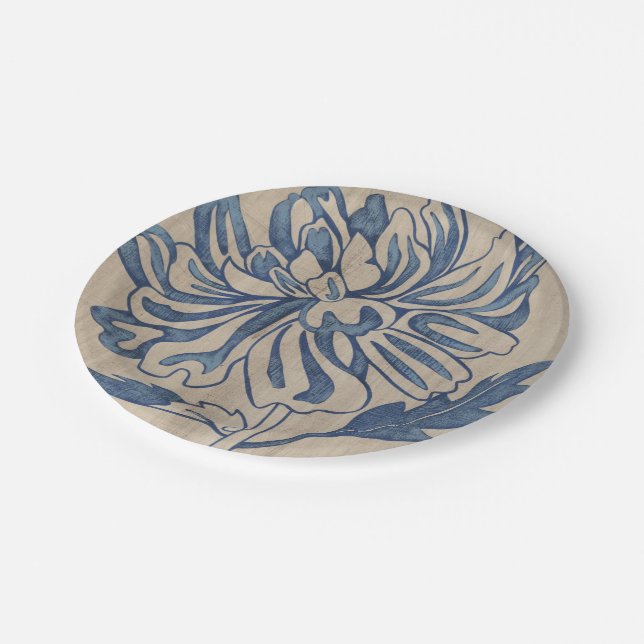 Indigo Mum Paper Plate (Angled)