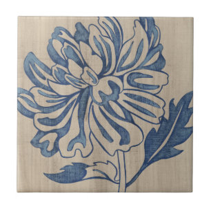 Indigo Mum Tile