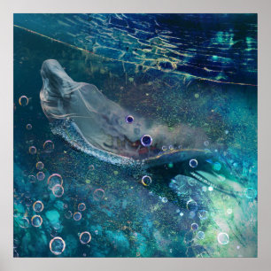 Indigo Mystique Underwater Mermaid Poster