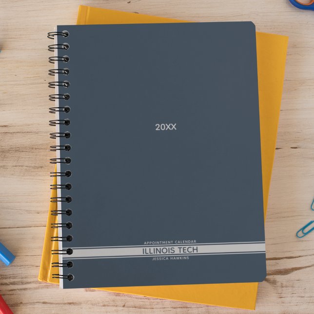 Indigo Navy Blue Bottom Stripe Spiral Weekly Planner (Creator Uploaded)