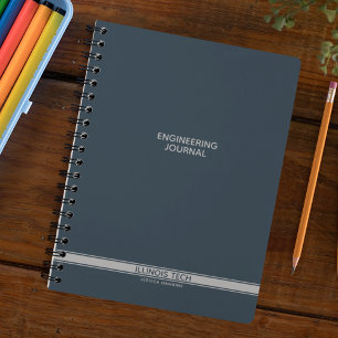Indigo Navy Blue Classic Stripe Spiral Notebook