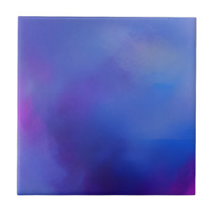 Indigo navy purple clouds abstract art tile