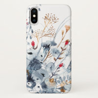 Indigo & Ochre - Watercolor Flowers