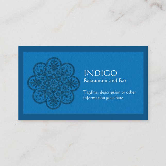 Indigo Ornament Business Card (Front)