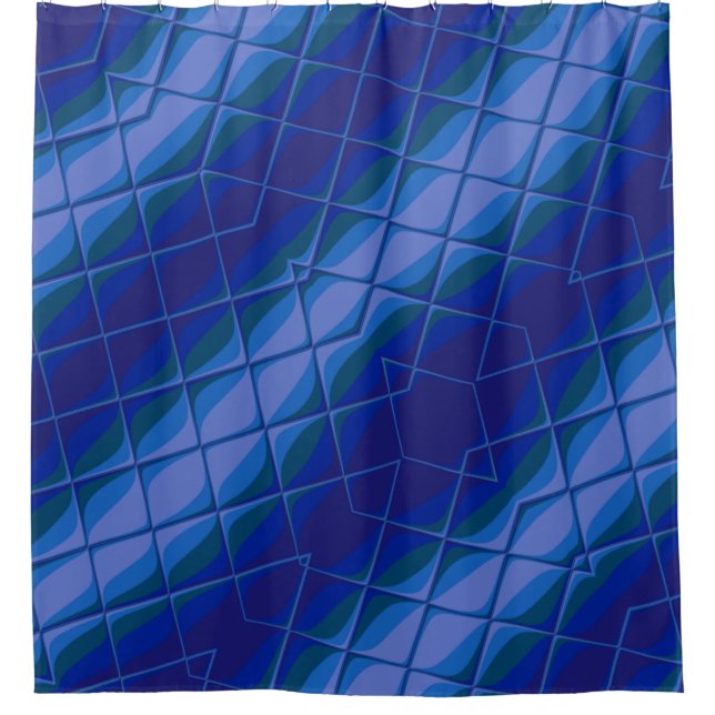 indigo palette shower curtain (Front)