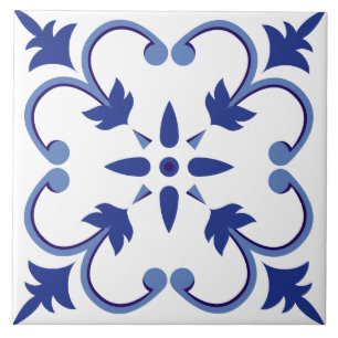 Indigo Petal Vine Tile