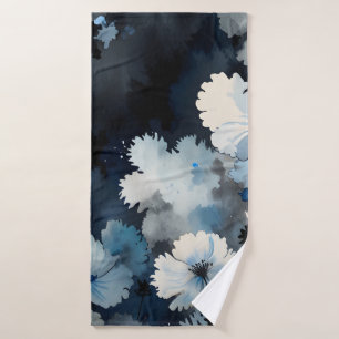 Indigo Petals Bath Towel Set