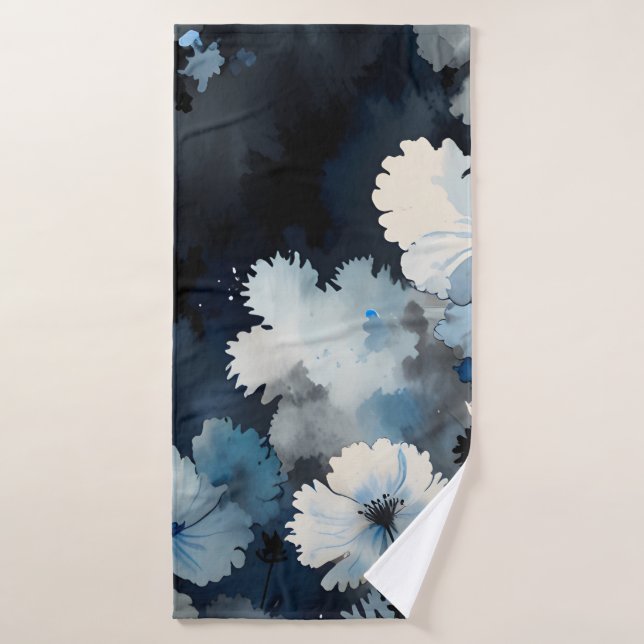 Indigo Petals Bath Towel Set (Bath Towel)