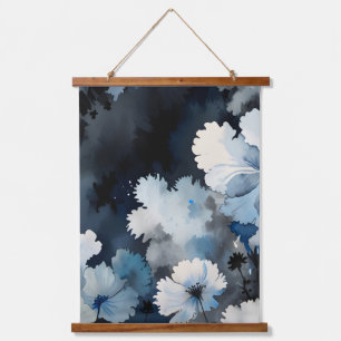 Indigo Petals Hanging Tapestry