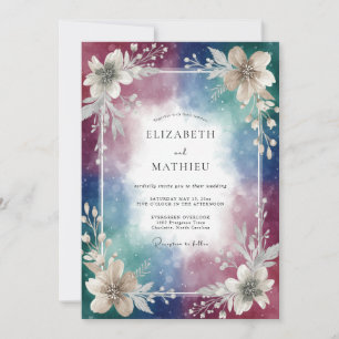 Indigo Plum Watercolor Wedding Invitation