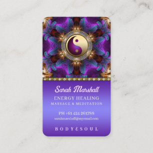 Indigo Purple Angelic Energy Healing Holistic Business Card