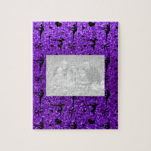 Indigo purple gymnastics glitter pattern jigsaw puzzle
