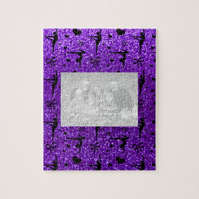 Indigo purple gymnastics glitter pattern jigsaw puzzle (Vertical)