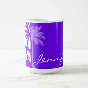 Indigo, Purple Hawaiian Palm Tree Coffee Mug
