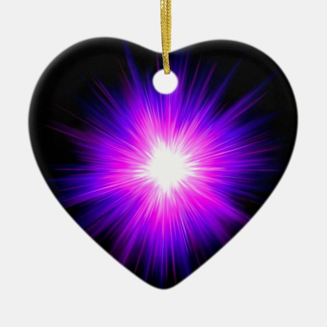 Indigo purple healing flame reiki divine energy ceramic tree decoration (Front)