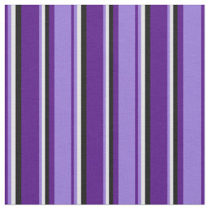 Indigo, Purple, Lavender & Black Stripes Fabric